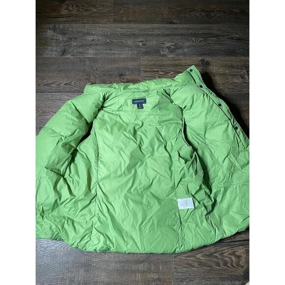 Lands End Women's Green Quilted Puffer Down Vest Coat Jacket Size Medium 10-12 - Picture 3 of 5